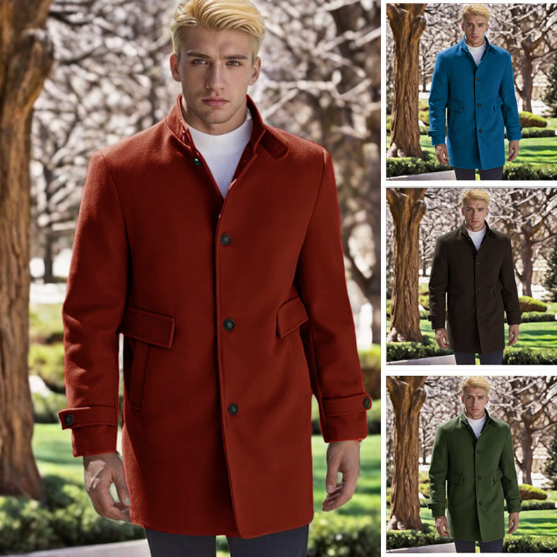 Herren eleganter, taillierter Wollmantel Aliams