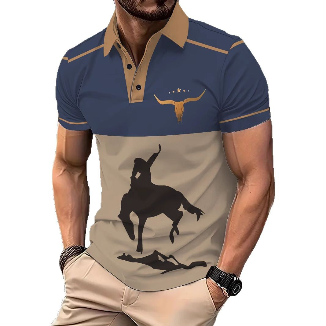 Herren Poloshirt mit modischem Motiv Aliams