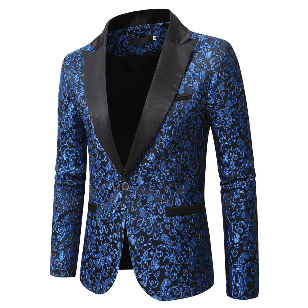 Herren eleganter Samtblazer mit kunstvollem Muster Aliams