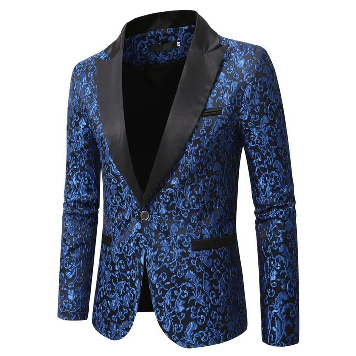 Herren eleganter Samtblazer mit kunstvollem Muster Aliams
