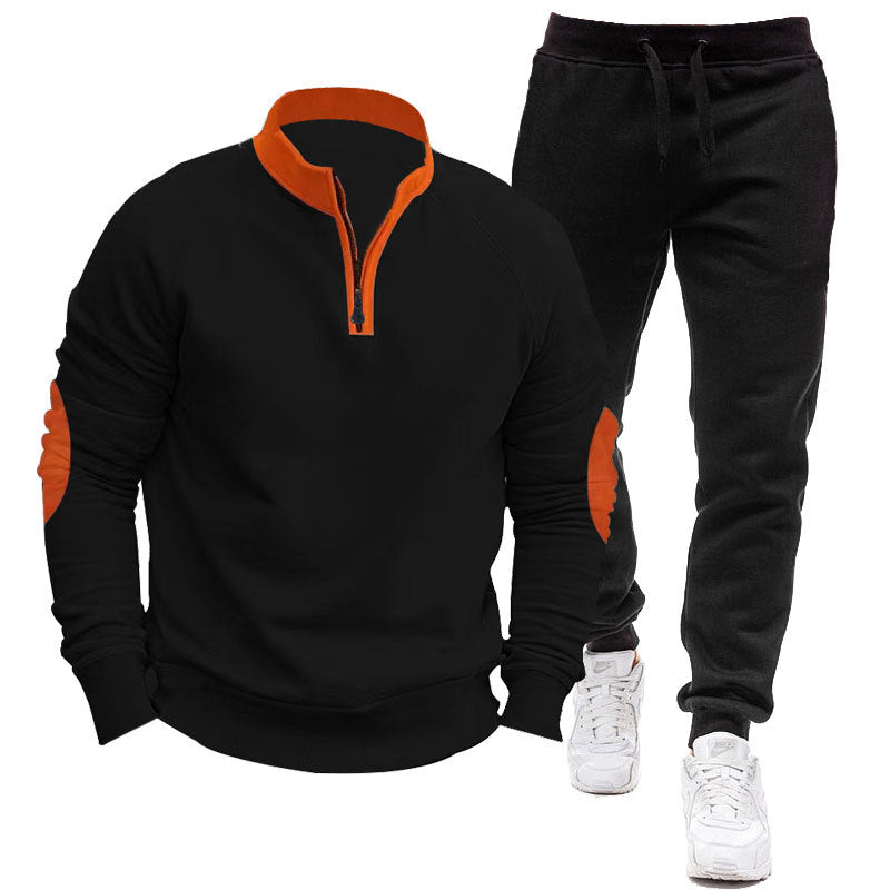 Herren Sportliches Hoodie- und Jogginganzug-Set mit kontrastierenden Ärmelakzenten Aliams