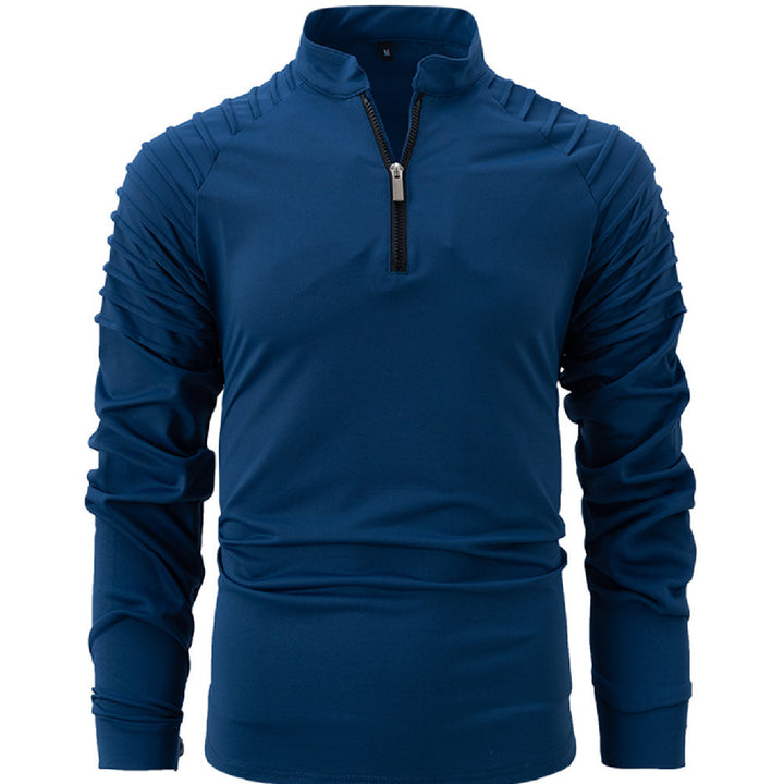 Herren Sportliches Langarmshirt mit Reißverschluss und Rippdetails Aliams