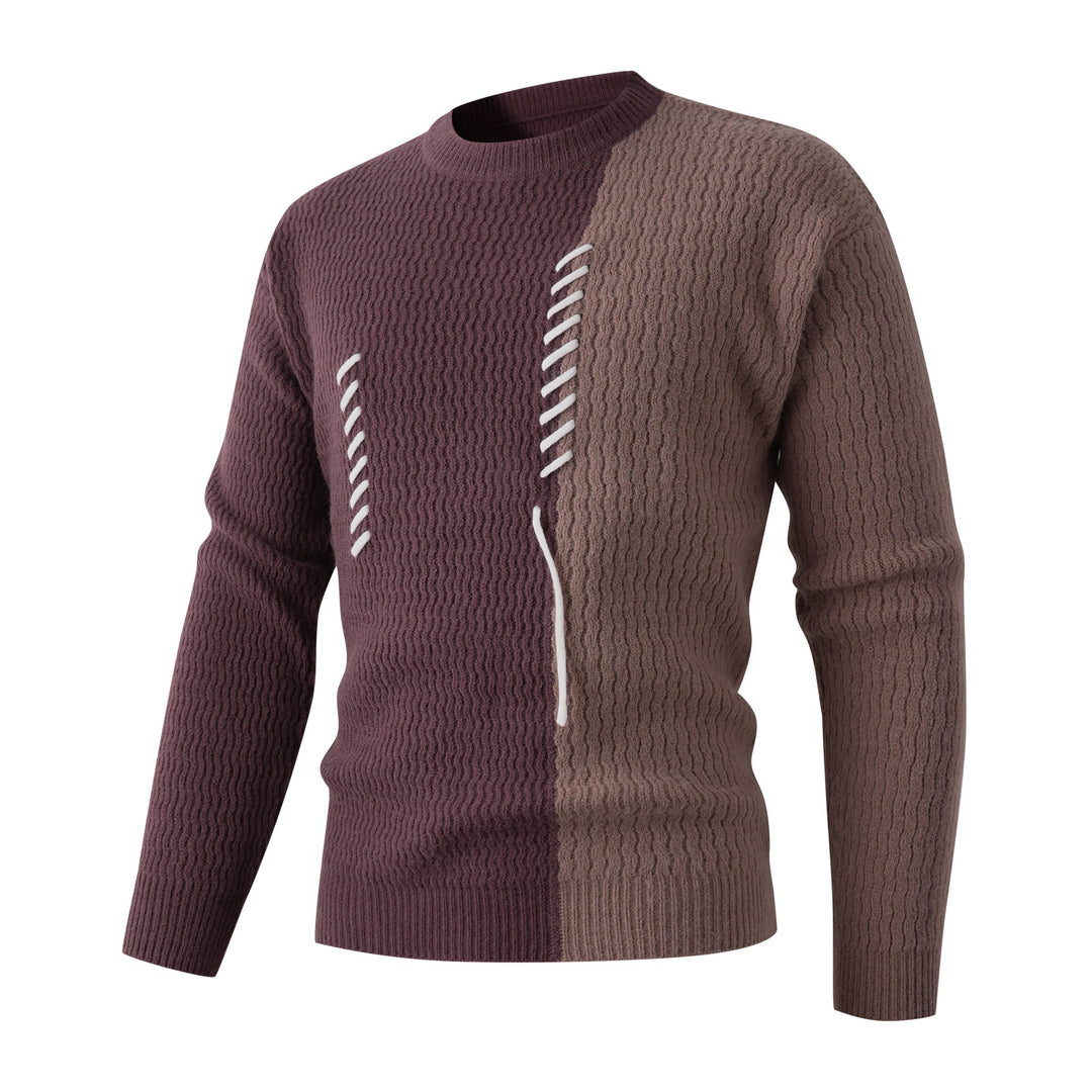 Herren Strickpullover mit modernem Zopfmuster und kontrastierenden Details Aliams