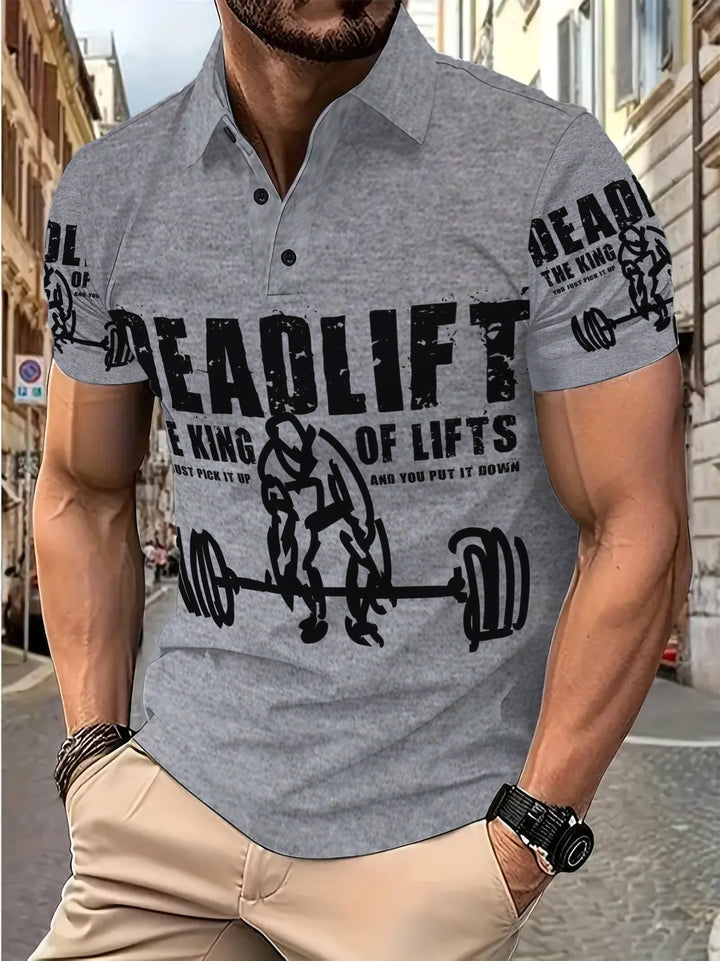 Herren Sportliches Poloshirt mit kreativem Motivdruck Aliams