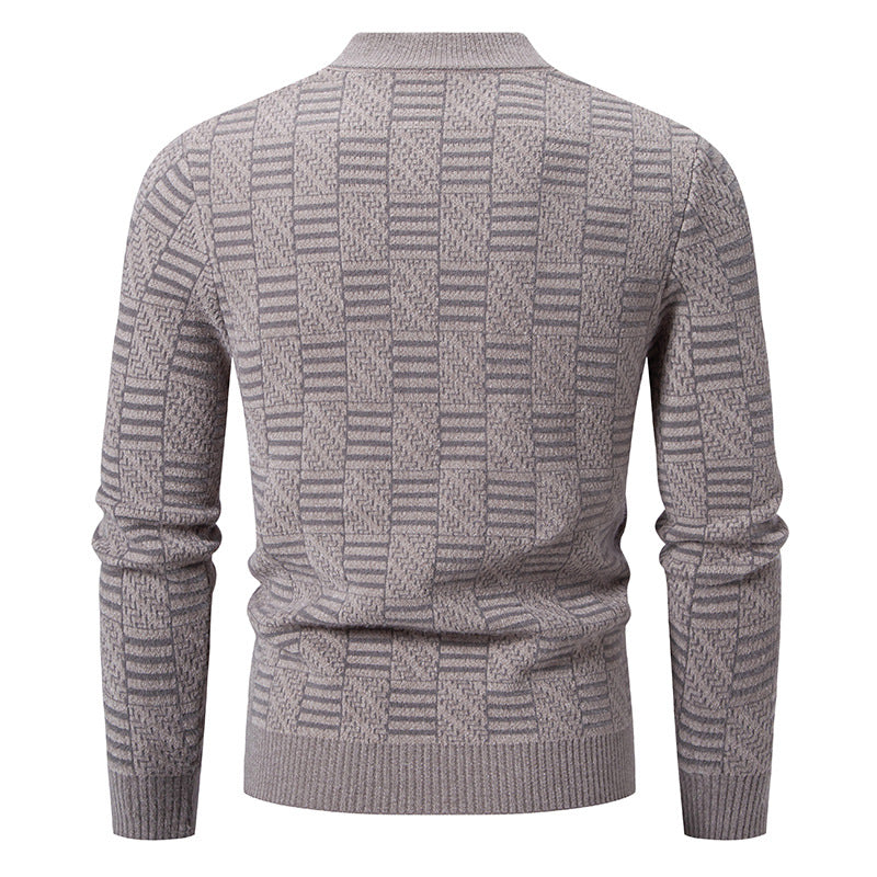 Herren Strickpullover mit strukturiertem Design und hohem Kragen Aliams