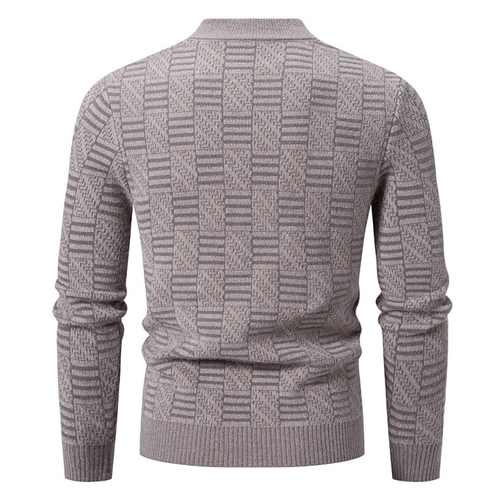 Herren Strickpullover mit strukturiertem Design und hohem Kragen Aliams