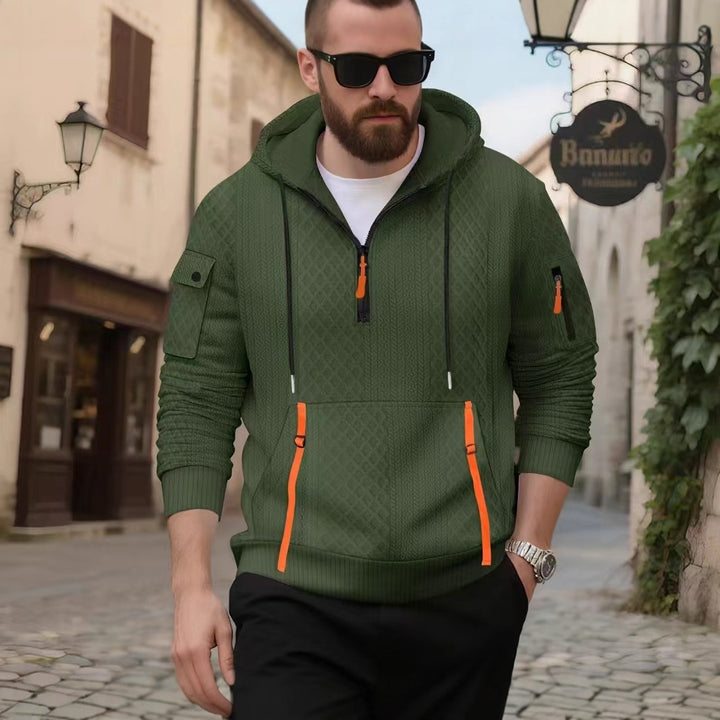 Herren sportlicher Kapuzenpullover mit strukturiertem Design und praktischen Reißverschlusstaschen Aliams
