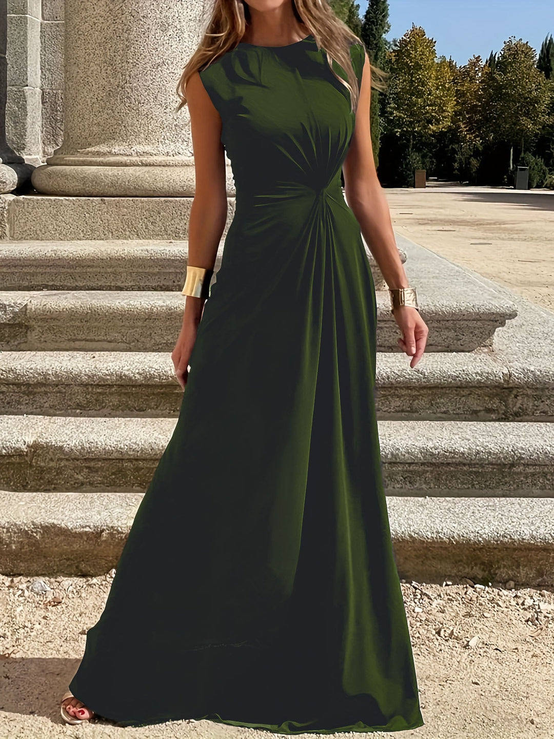 Damen Elegantes Abendkleid mit Schickem Faltenwurf und Figurbetontem Schnitt Aliams