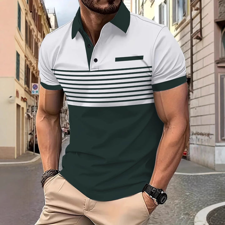 Herren Poloshirt mit modernem Streifendesign und stilvollen Akzenten Aliams
