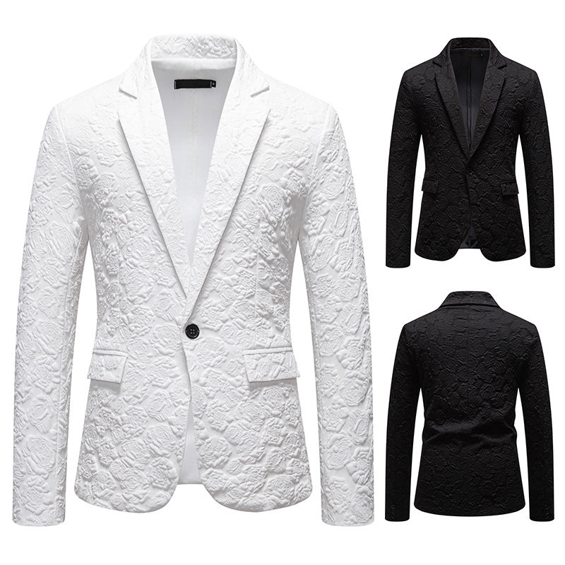 Herren Eleganter Blazer mit strukturiertem Floralmuster Aliams