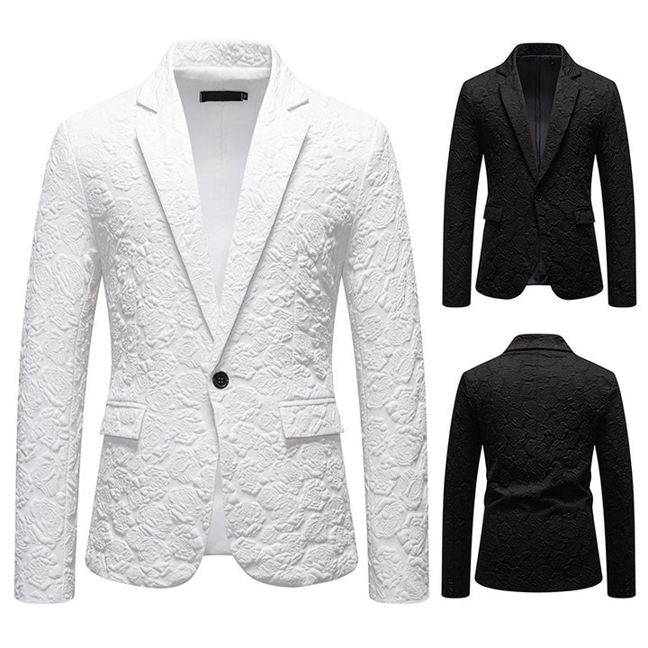 Herren Eleganter Blazer mit strukturiertem Floralmuster Aliams
