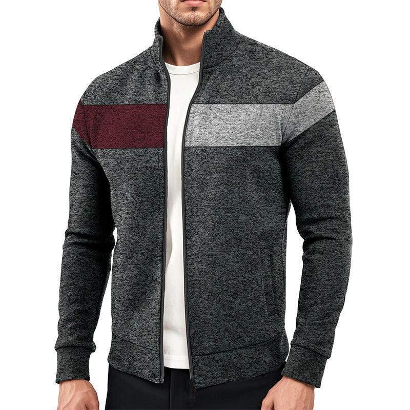 Herren sportliche Freizeitjacke mit edler Farbblockierung Aliams