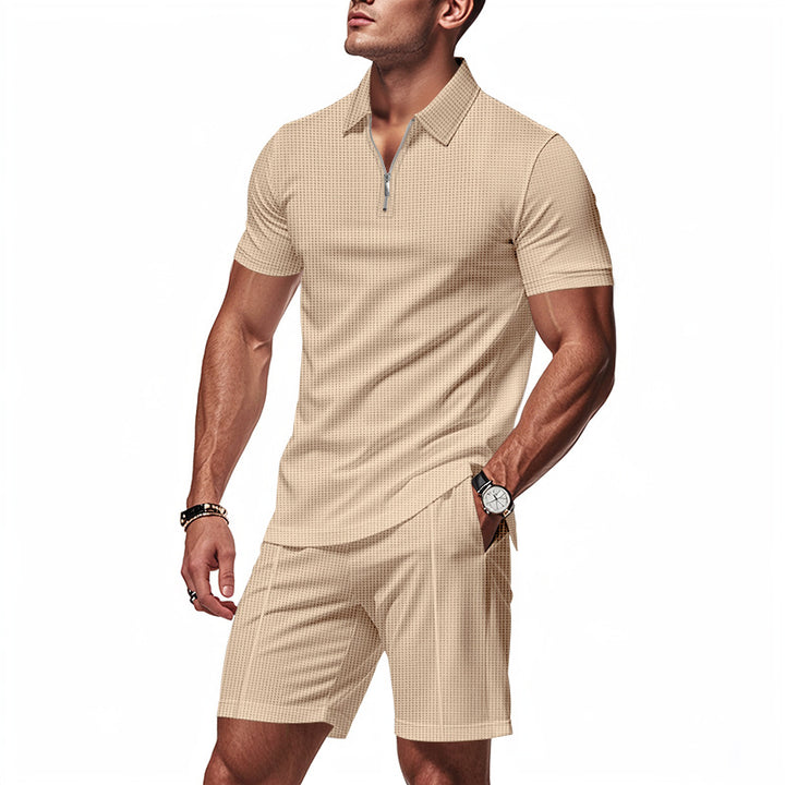 Herren sportliches Polo-Outfit mit Kurzarm und praktischen Taschen Aliams