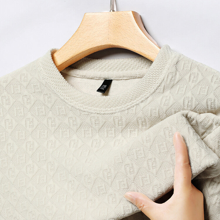 Herren hochwertiger Strickpullover mit modischem 3D-Muster Aliams