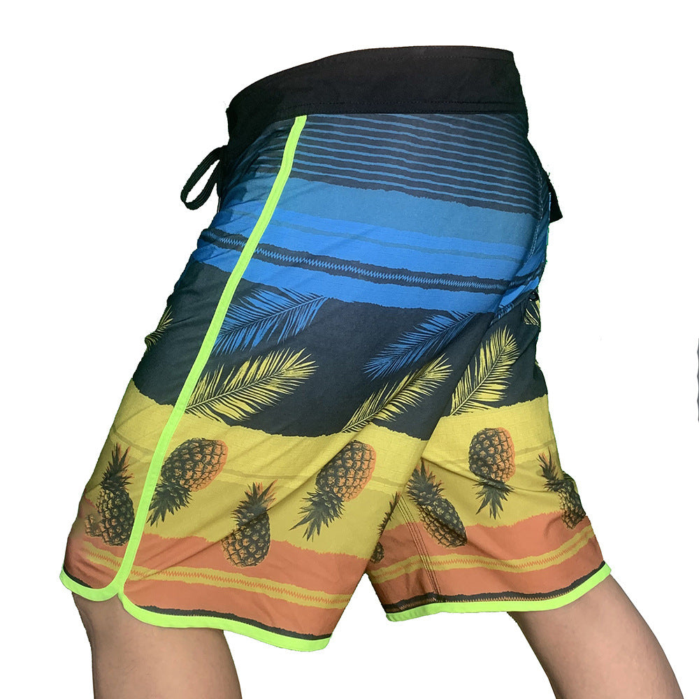 Herren Badeshorts mit innovativem Palmen- und Ananas-Design und praktischem Kordelzug Aliams
