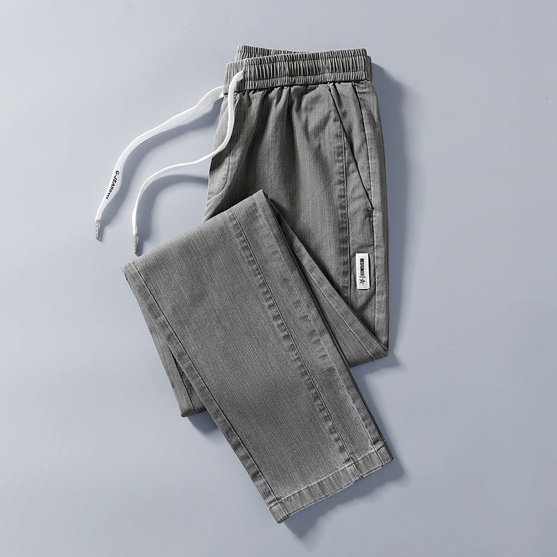 Herren bequeme Chinohose mit verstellbarem Bund und seitlichen Taschen Aliams