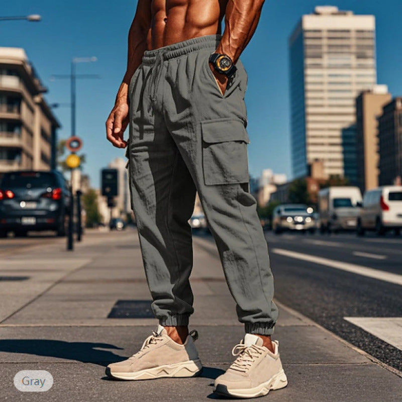 Herren Cargo-Hose aus atmungsaktivem Material mit elastischem Bund und praktischen Taschen Aliams