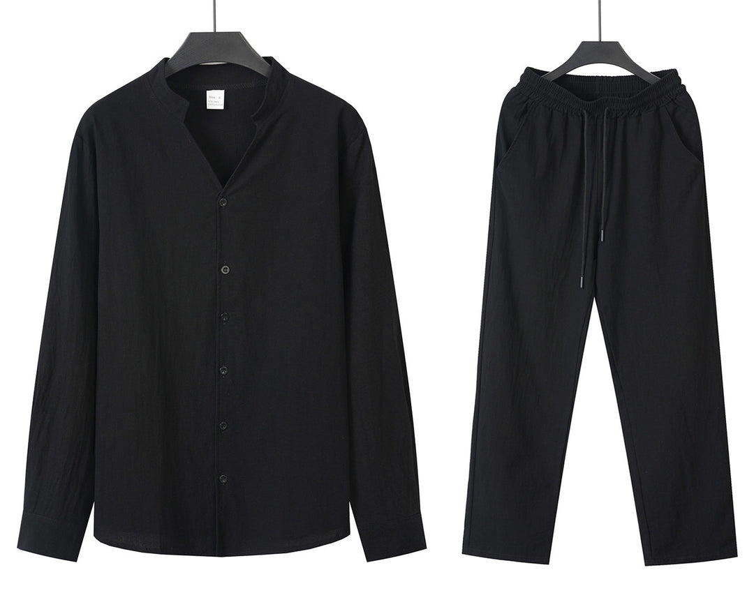 Herren Bequemes und stylisches Schlafanzug-Set mit Hemd und Hose Aliams