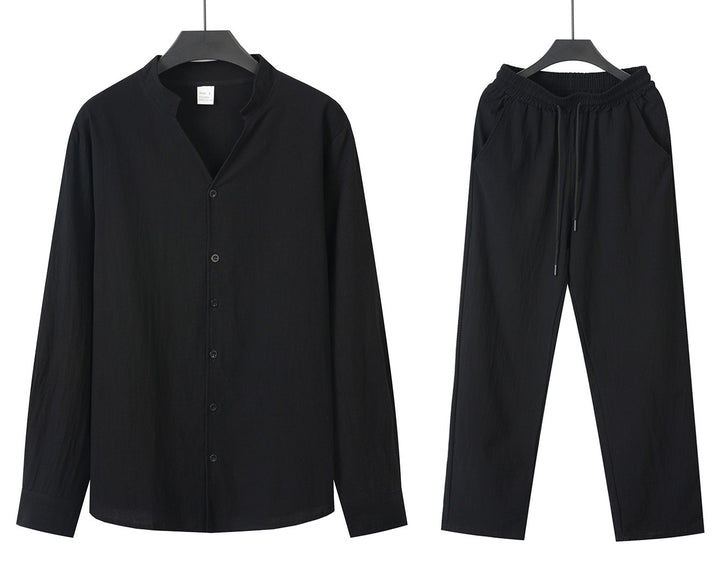 Herren Bequemes und stylisches Schlafanzug-Set mit Hemd und Hose Aliams