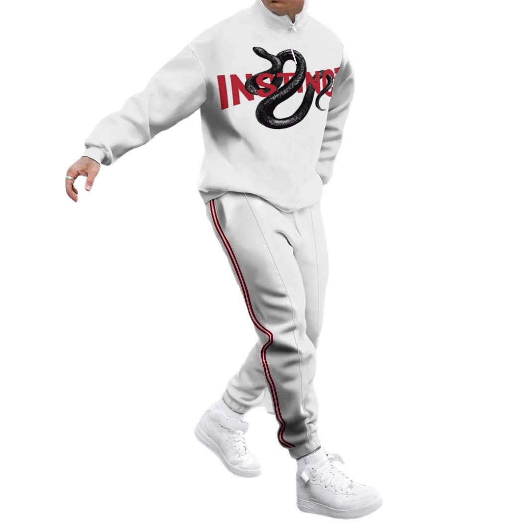 Herren Sportliches Sweatshirt mit modernem Zipper und grafischem Muster Aliams