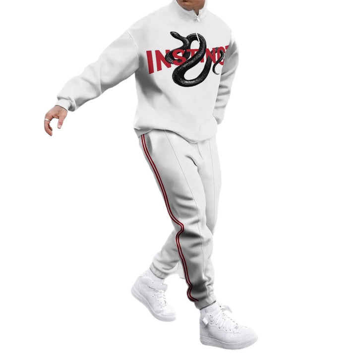 Herren Sportliches Sweatshirt mit modernem Zipper und grafischem Muster Aliams