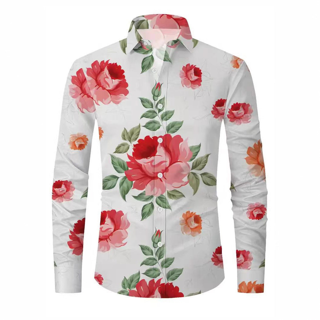 Herren Hemd mit floralen Mustern Aliams