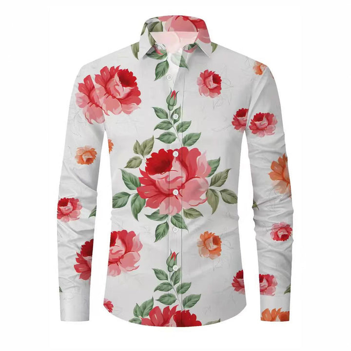 Herren Hemd mit floralen Mustern Aliams