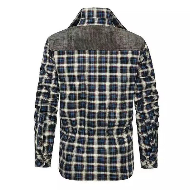 Herren warme Flanellhemdjacke mit gefütterten Taschen Aliams