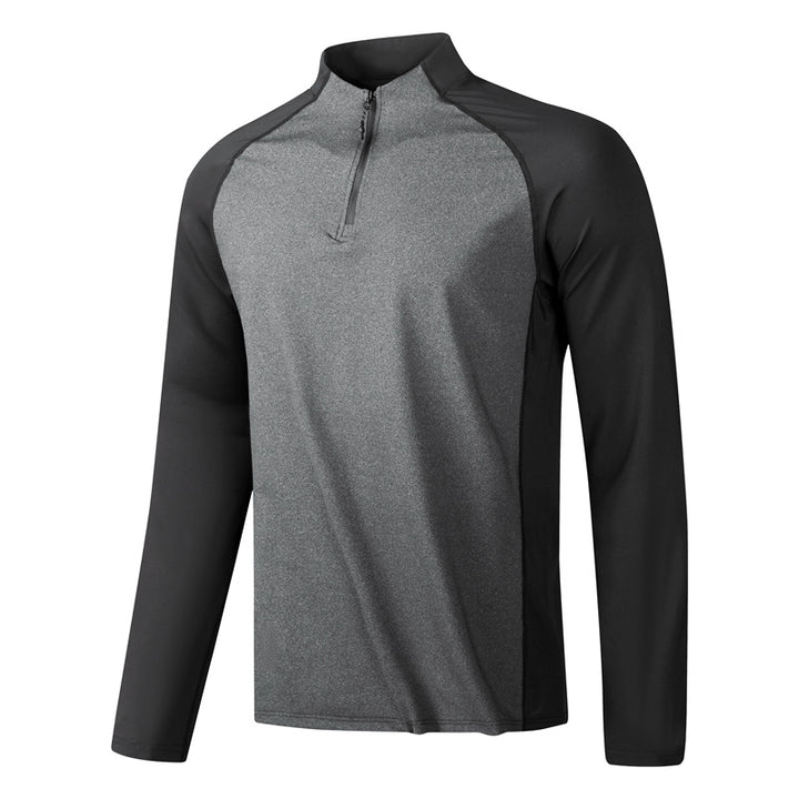 Herren Funktionales Langarmshirt mit Stehkragen und halbem Reißverschluss Aliams