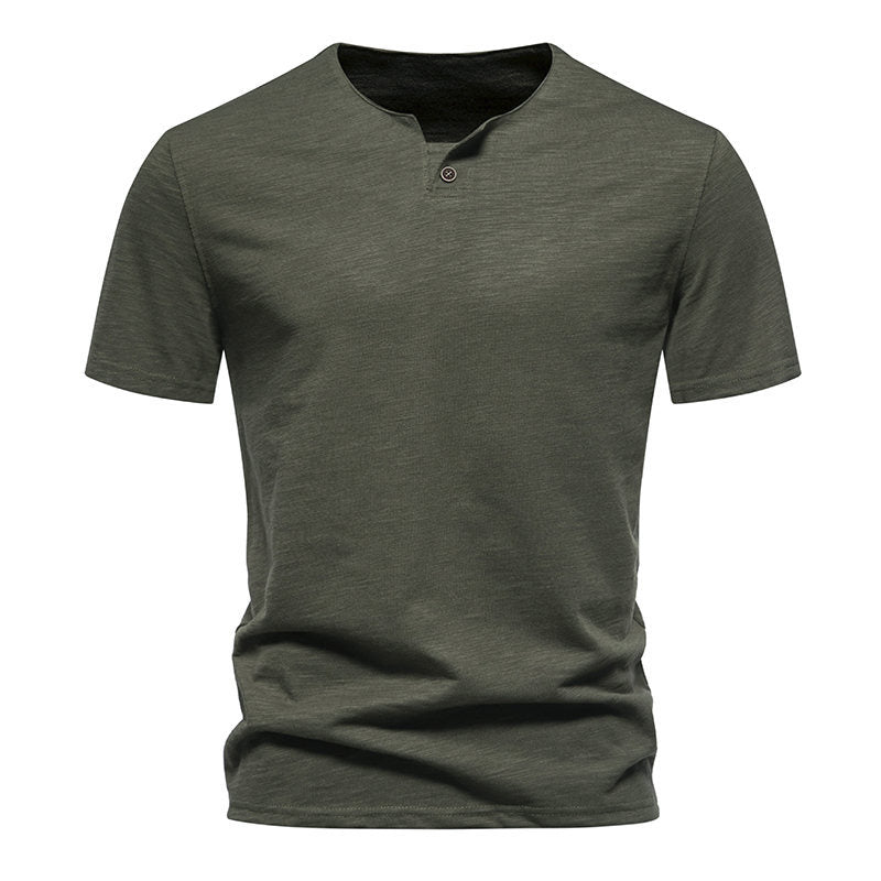 Herren Kurzarm-Henley-Shirt mit elegantem Knopfdesign Aliams