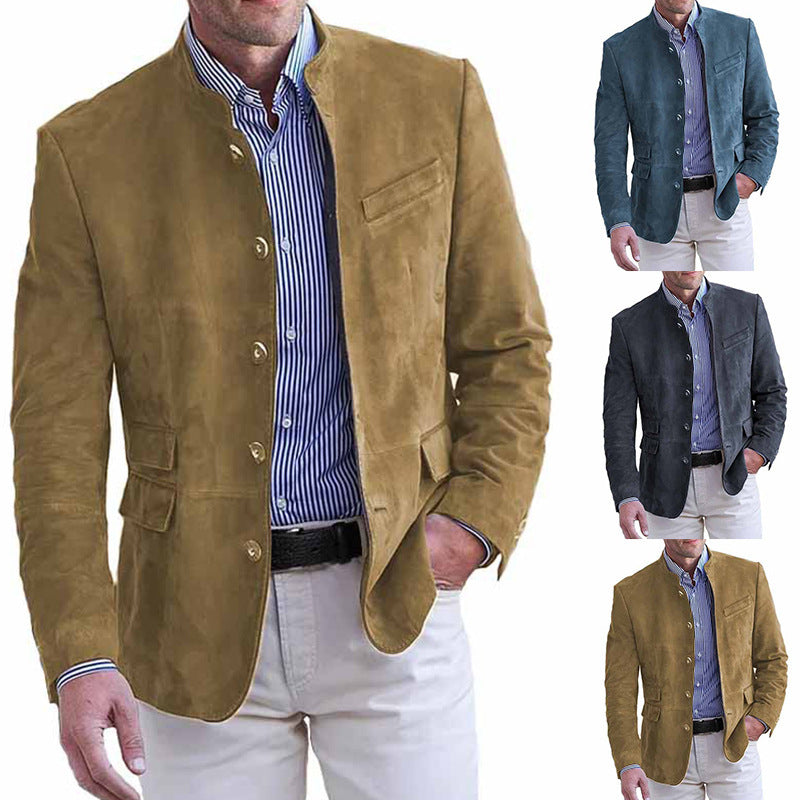 Herren elegante Wildlederjacke im modischen Schnitt Aliams