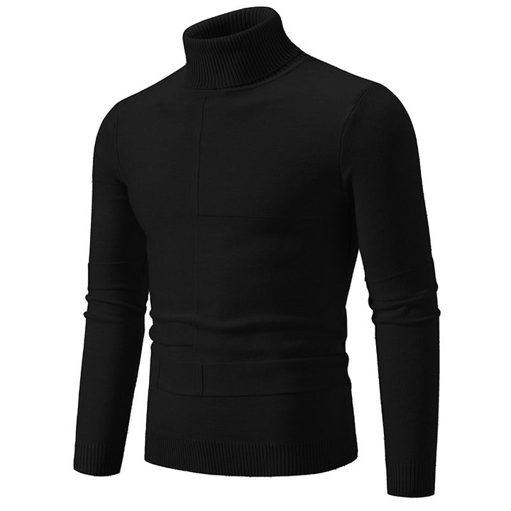 Herren eleganter Rollkragenpullover mit modernem Zopfmuster Aliams