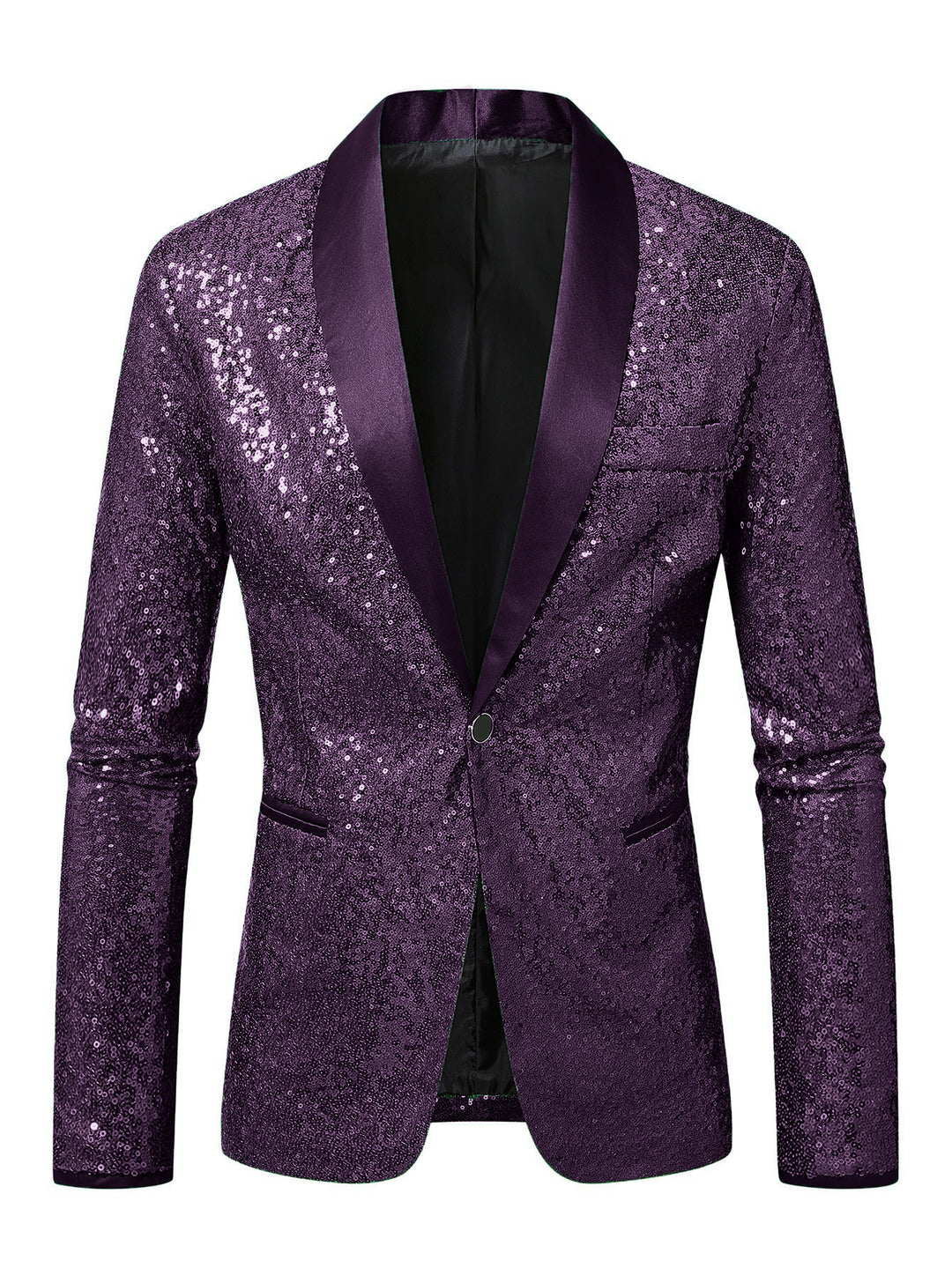 Herren Funkelnder Paillettenblazer mit modernem Schnitt Aliams