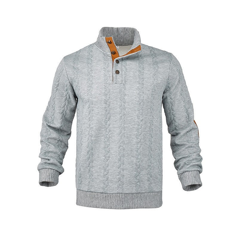 Herren Strickpullover mit hohem Kragen und modischem Zopfdesign Aliams