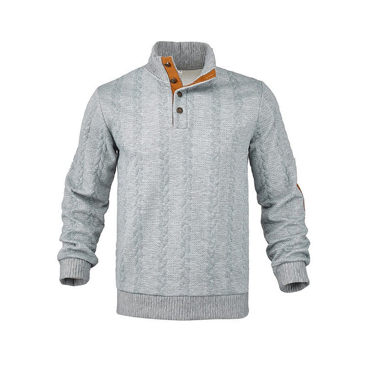 Herren Strickpullover mit hohem Kragen und modischem Zopfdesign Aliams