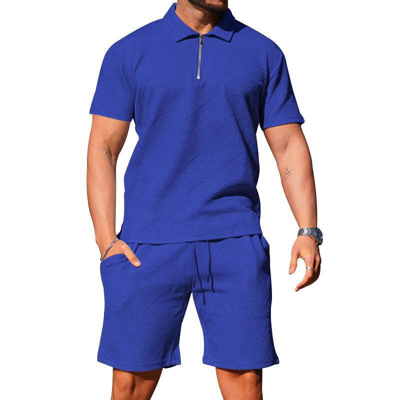 Herren sportliches Lounge-Set mit Poloshirt und Shorts im eleganten Design Aliams