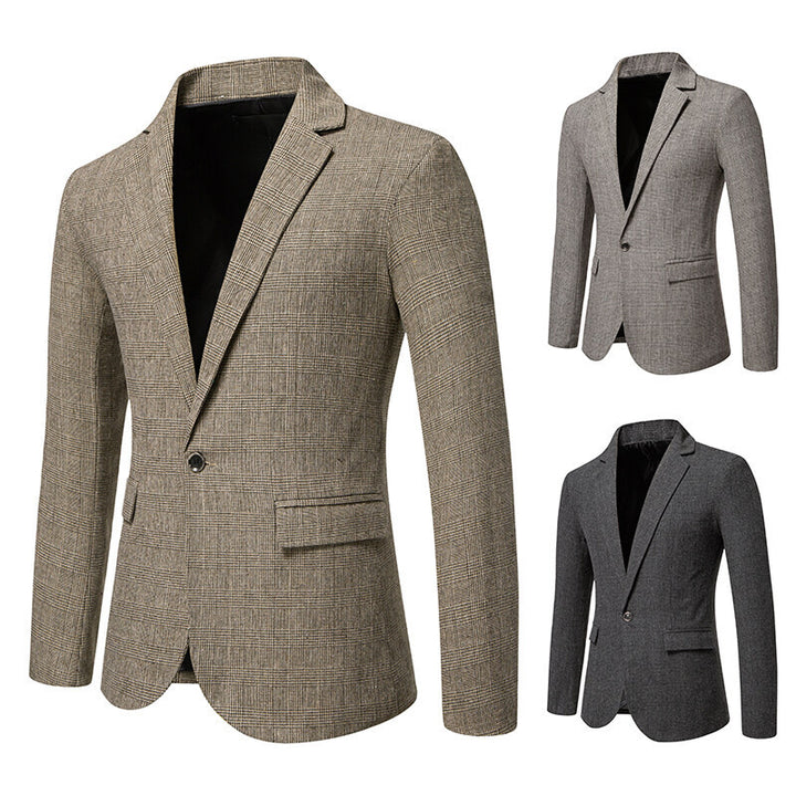Herren eleganter Blazer mit feinem Karomuster Aliams