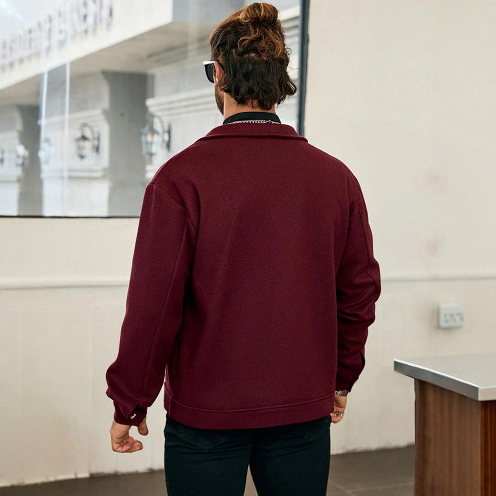 Herren City-Stil Jacke mit verstecktem Reißverschluss von Aliams