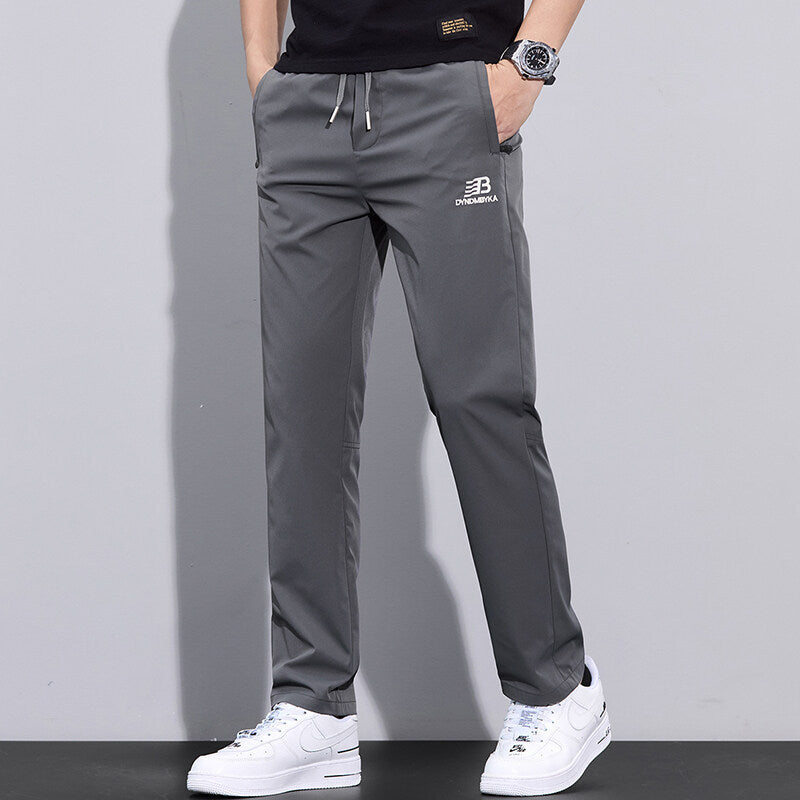 Herren Sportliche Freizeithose mit verstellbarem Kordelzug und seitlichen Reißverschlusstaschen Aliams