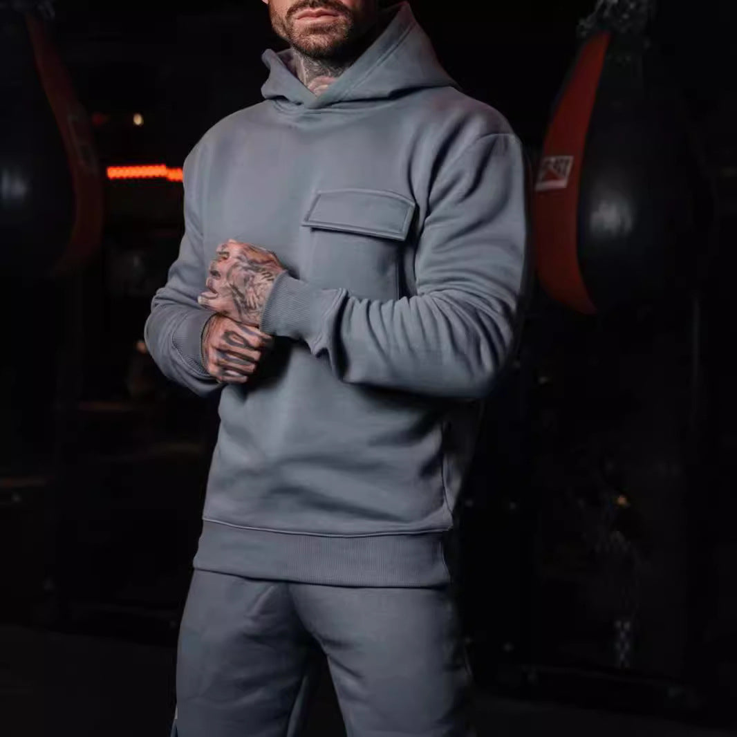 Herren sportlicher Hoodie mit praktischer Fronttasche Aliams