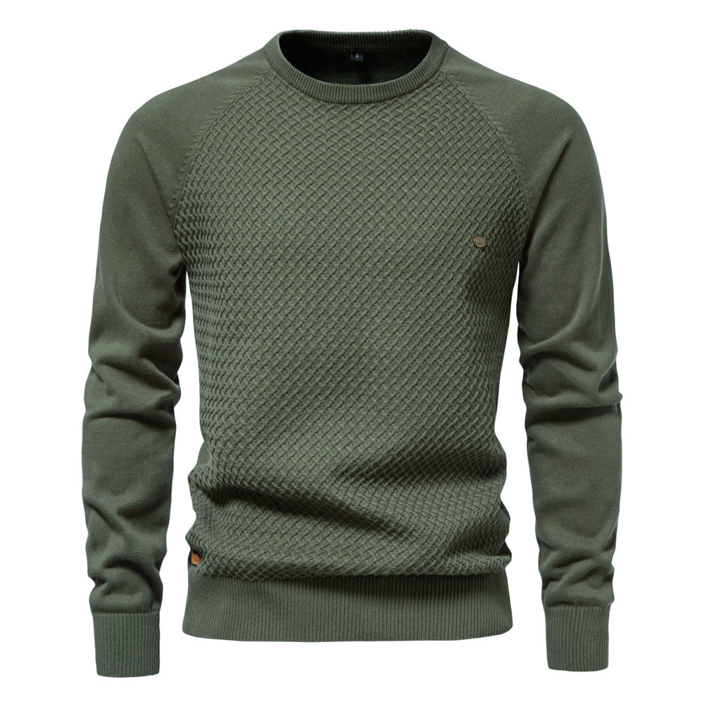 Herren Strickpullover mit modernem Strukturmuster und Rundhalsausschnitt Aliams