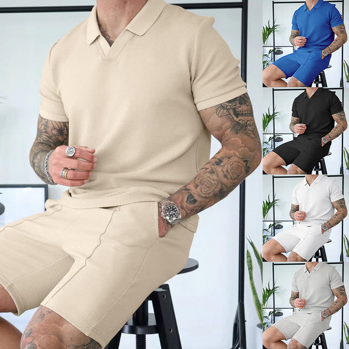 Herren Kurzarm Polohemd mit sportlichem Schnitt und Bundshorts Aliams