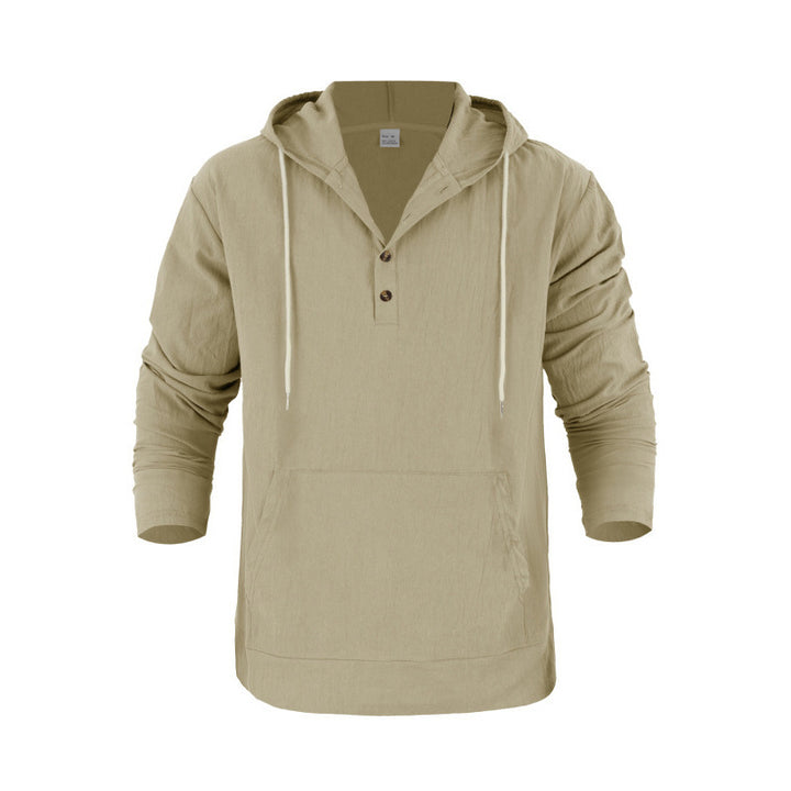 Herren Pullover mit Kapuze und Knopfleiste Aliams