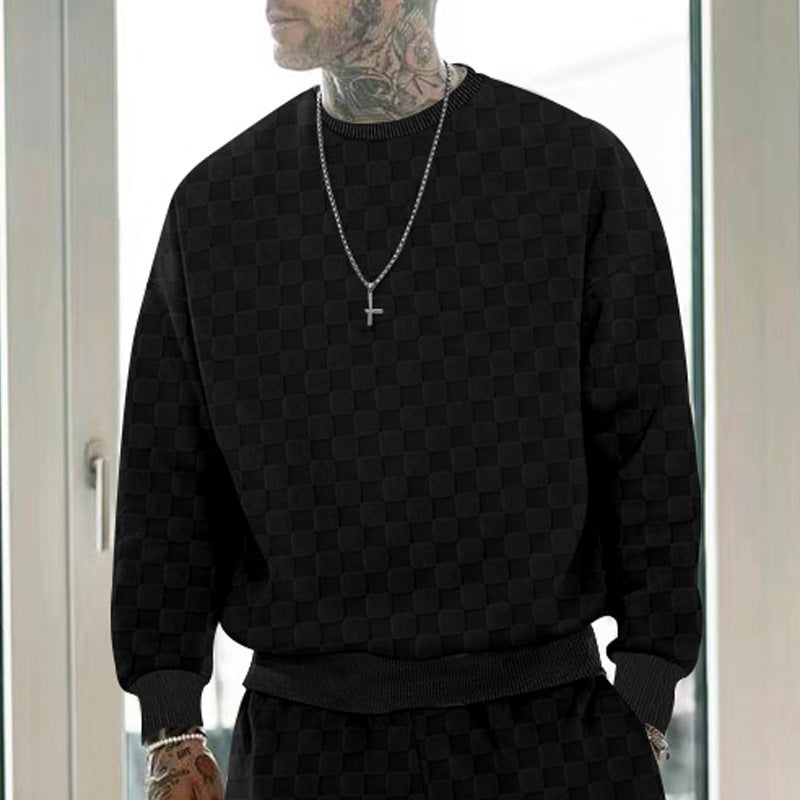 Herren bequemer Sweatshirt mit stilvollem Strukturdesign und elastischem Bündchen Aliams