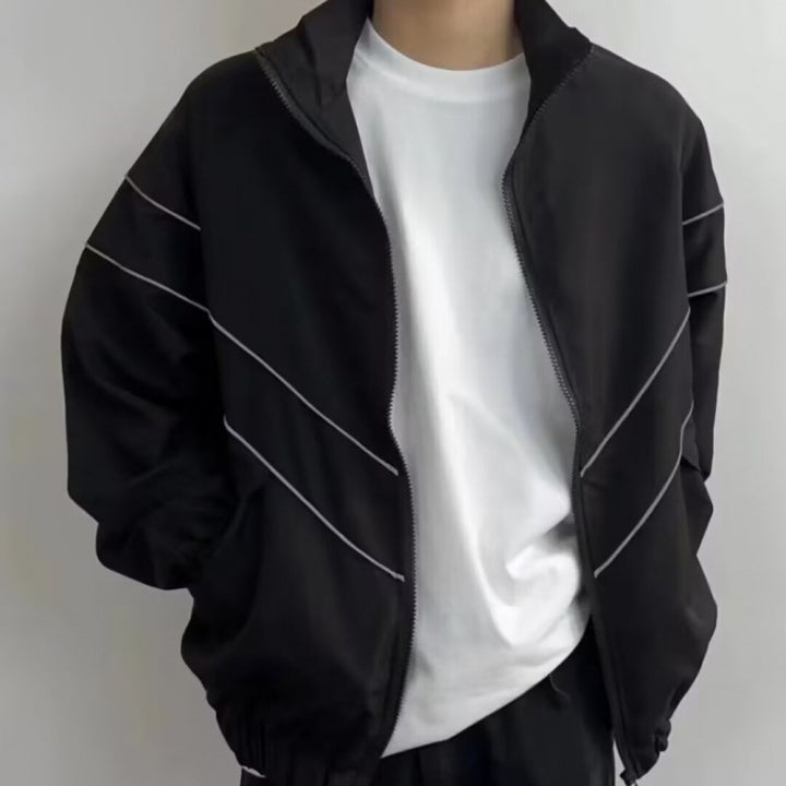 Unisex Sportliche Windjacke mit hohen Kragen und reflektierenden Akzenten Aliams