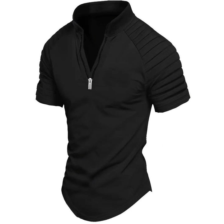 Herren Sportliches Kurzarm-Zip-Shirt Aliams