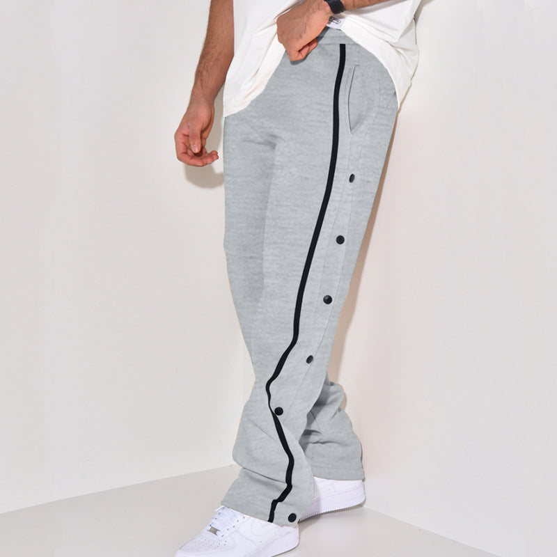 Herren Sportliche Jogginghose mit Druckknopf-Detail und seitlichen Taschen Aliams