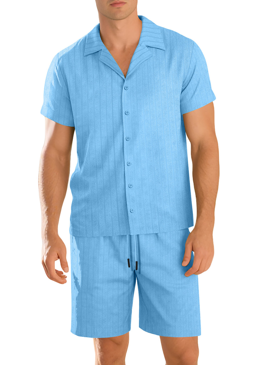 Herren stilvolles Kurzarmhemd mit feiner Struktur Aliams