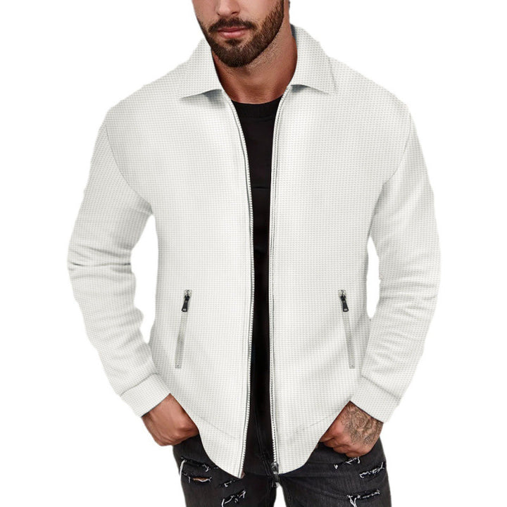 Herren modische Sweatjacke mit strukturierter Oberfläche und praktischen Reißverschlusstaschen Aliams