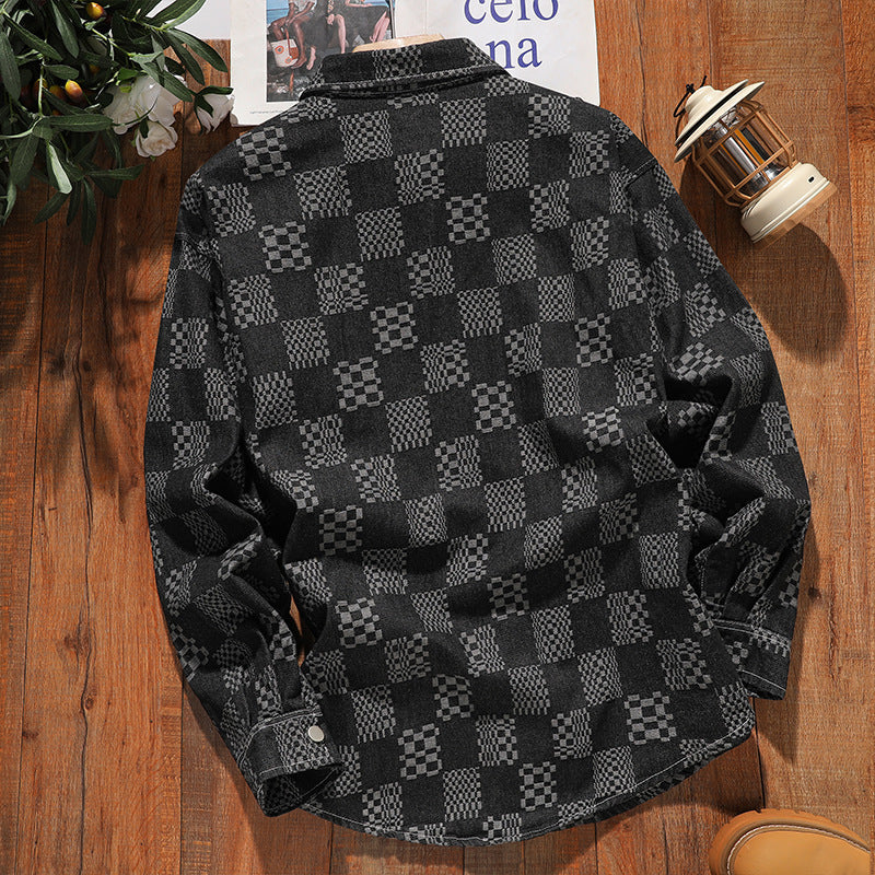 Herren Karomuster Hemdjacke Aliams